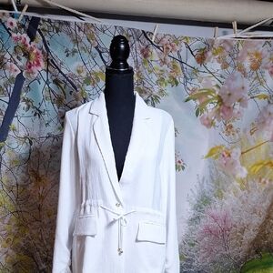 H by Halston Classic White Blazer